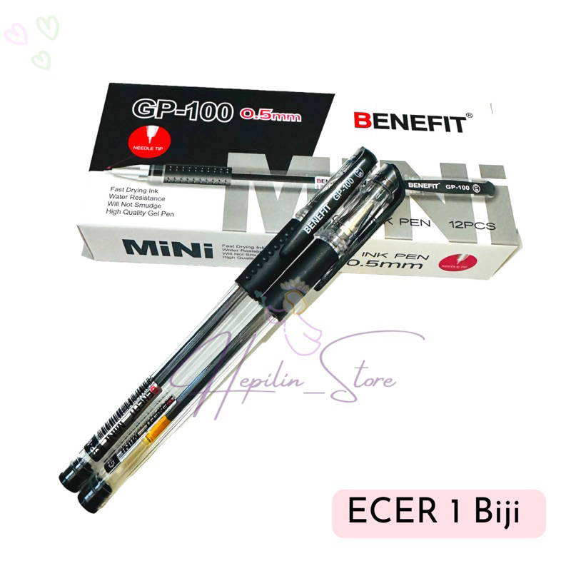 

Pulpen Pena Benefit GP-100 Tinta Hitam ECER 1 Biji / Pulpen Gel Biru Benefit 0,5 mm / Bolpoin Tinta Biru / Ballpoint Biru Benefit