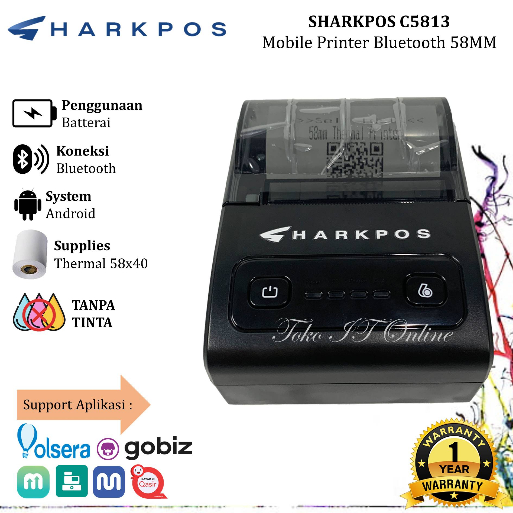 Mobile Printer Bluetooth 58mm Portable MPT58 C5813 Cetak Struk PPOB RPP02N C 5813 Pakai Baterai