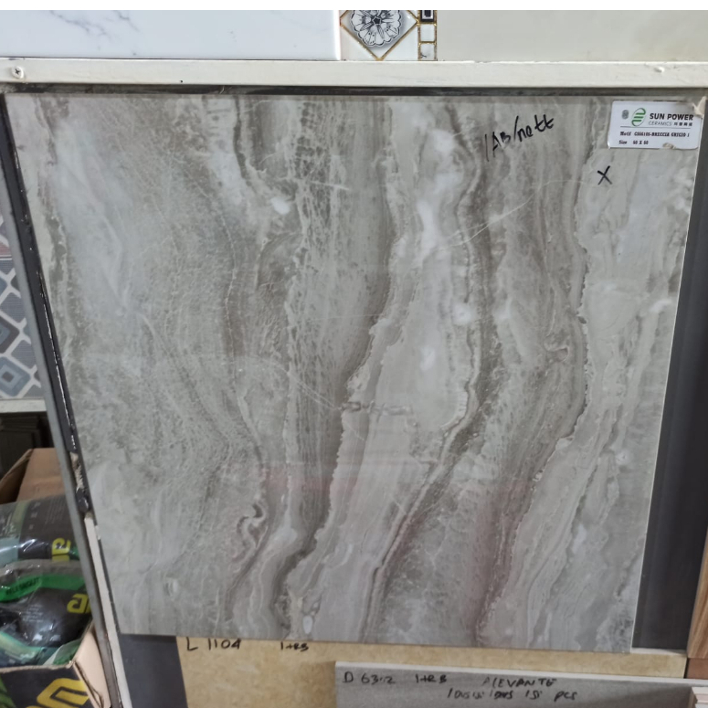 GRANIT LANTAI 60X60 SUN POWER 66108 BRECCIA GRIGIO GRANIT LANTAI KILAP 60X60 GRANIT LANTAI SUN POWER