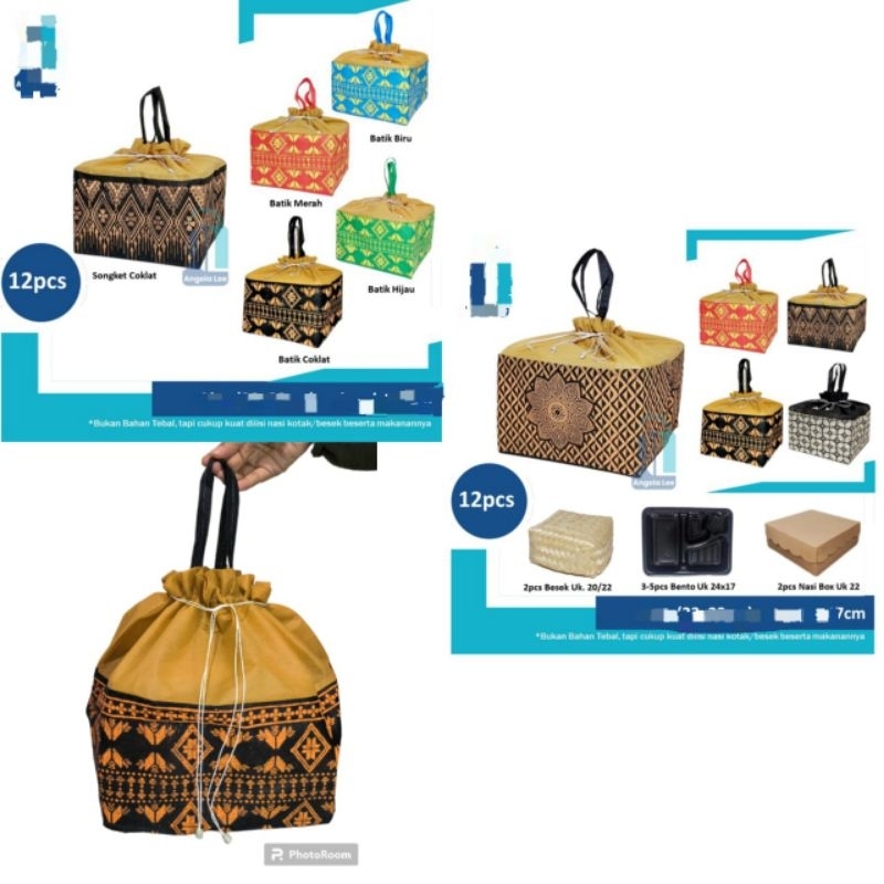 Tas hajat serut motif batik ukuran 22