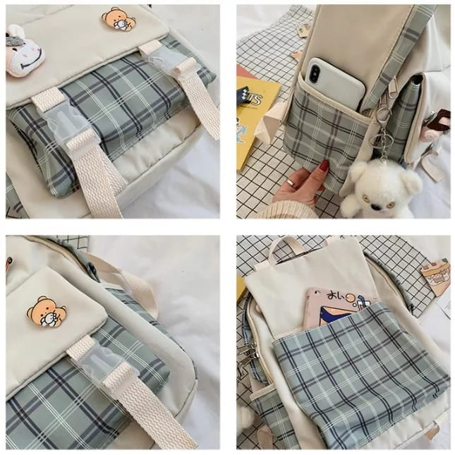 GROSIRTAS LV0316 Tas Ransel Wanita Import / Backpack Tas Laptop Gantungan Boneka