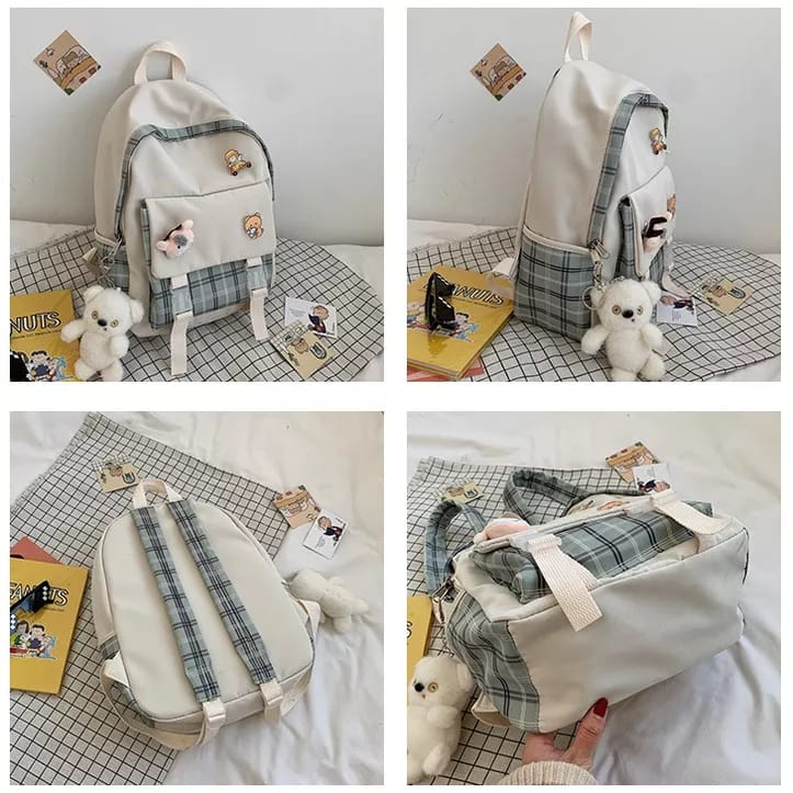 GROSIRTAS LV0316 Tas Ransel Wanita Import / Backpack Tas Laptop Gantungan Boneka