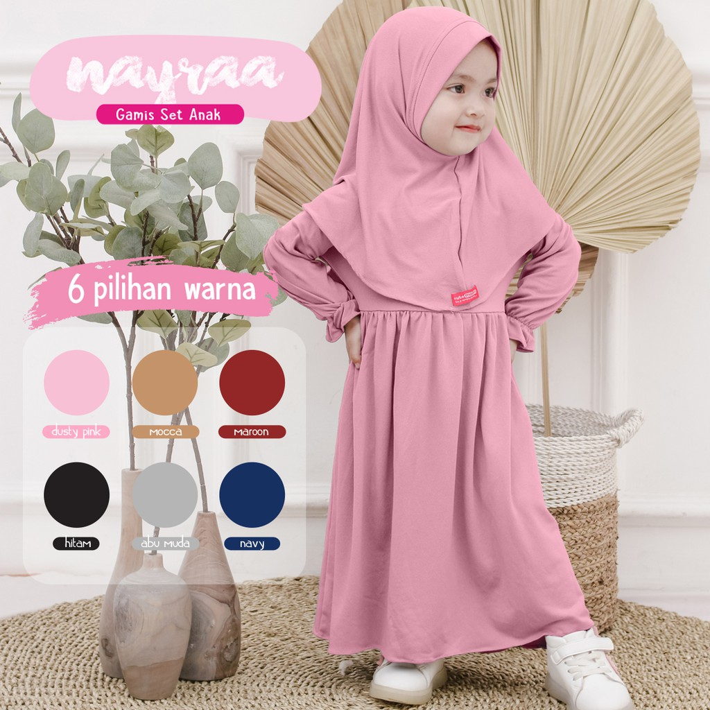 Terlaris Gamis Anak Nayraa Untuk usia 1-8 Tahun Gamis Anak Perempuan Syari Home Industry