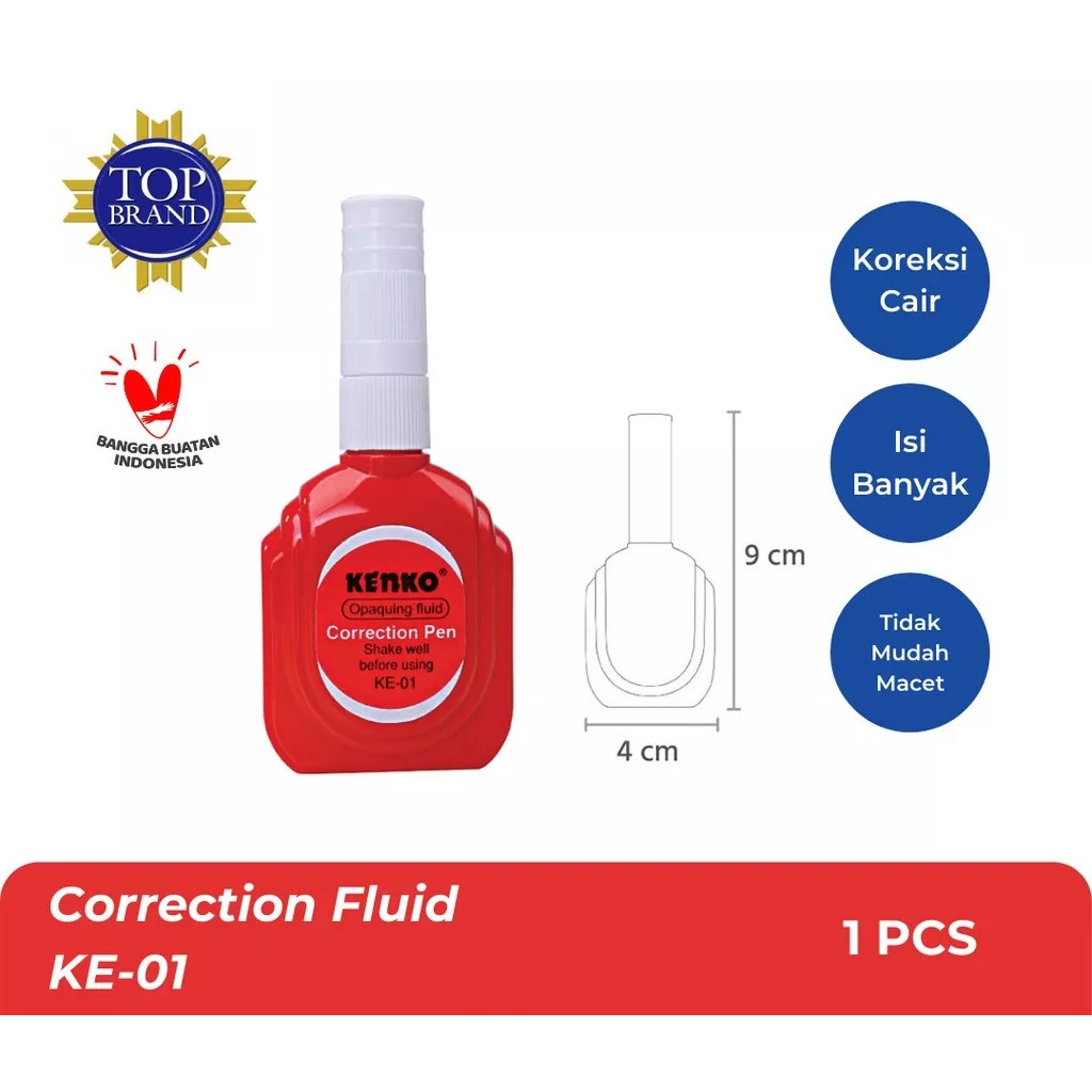 

Kenko Correction Pen KE-01 ( 1 PCS ) Tip X Cair Penghapus Pulpen Tip Ex Cair Perlengkapan Anak Sekolah Stationery ATK Office Kantor