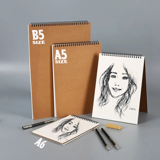 

Buku gambar tebal Watercolor Sketch Book Ring Spiral 250 GSM A5, A6, B5