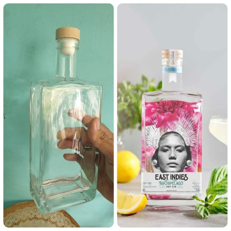 Botol square bekas seperti baru botol east indies 700ml