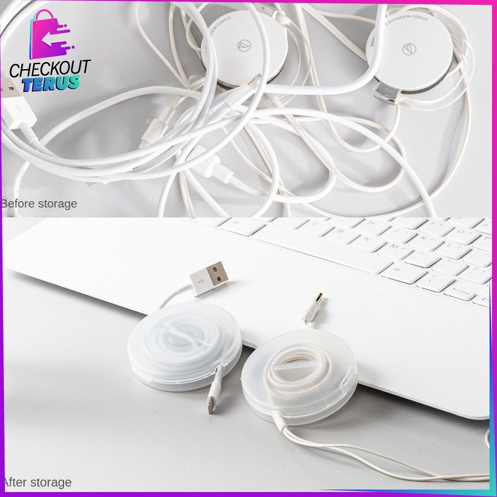 CT C896 Tempat Penyimpanan Kabel Data Serbaguna Kotak Organizer Storage Case Portable Gulungan Kabel Charger Headset  Kotak Kabel Putar