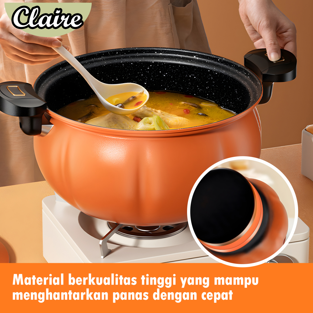 Claire Panci Presto Labu Kapasitas 8 Liter dengan diameter 28cm / Premium Quality / Wajan Panci Presto Coating Batu