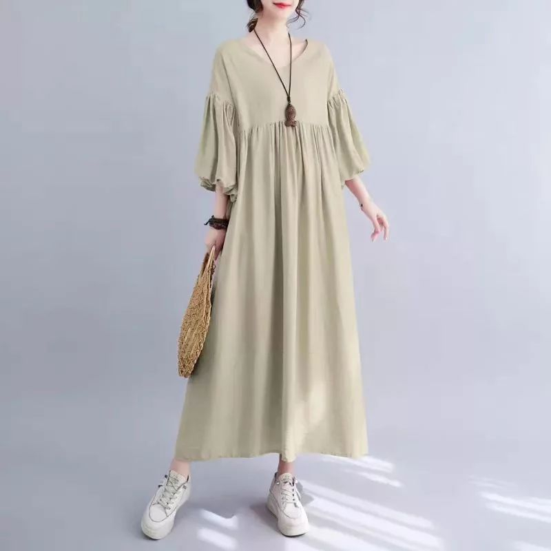 Baju Muslim Wanita Deyra Midi Dress Gamis Terbaru 2023 Murah Matt Crinkle Airflow - UzmaOutfit