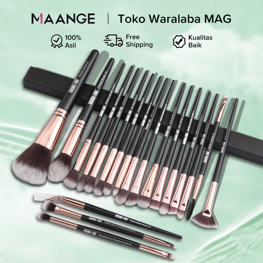 MAANGE Makeup Brushes 20Pcs Makeup Brush Set Premium Sintetis Foundation Bedak Blush Concealer Kuas Make Up Set 5748