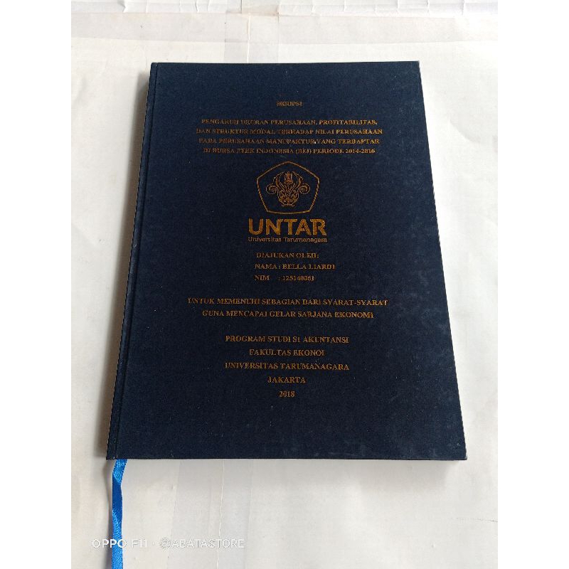 BUKU CONTOH SKRIPSI SARJANA EKONOMI PROGRAM STUDI AKUNTANSI S1