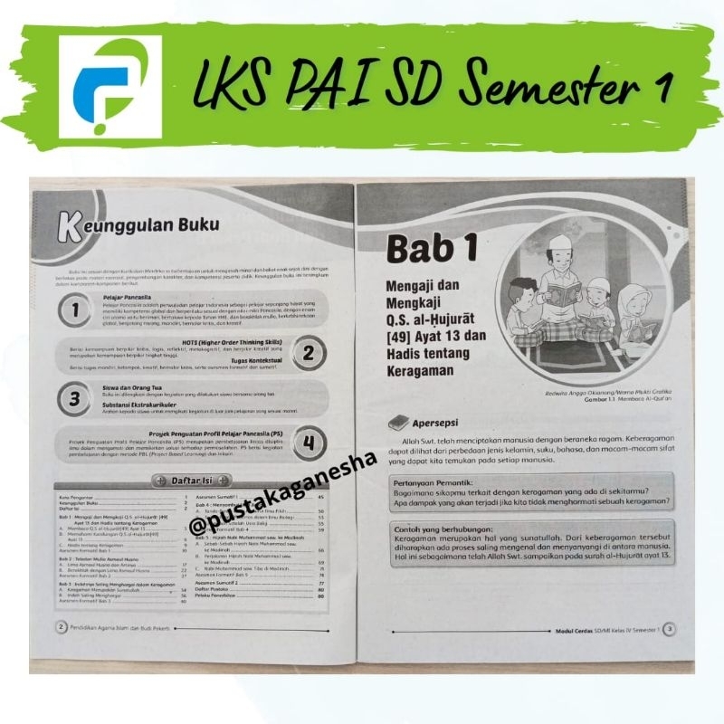 LKS PAI PENDIDIKAN AGAMA ISLAM SD MI SEMESTER 1 KELAS 1-2-3-4-5-6