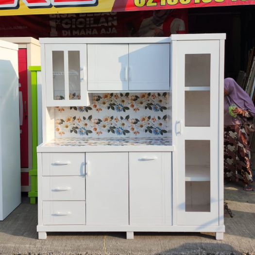 Lemari Sayur 4 Pintu Full Gendong / Lemari Dapur / Rak Piring / Rak Dapur