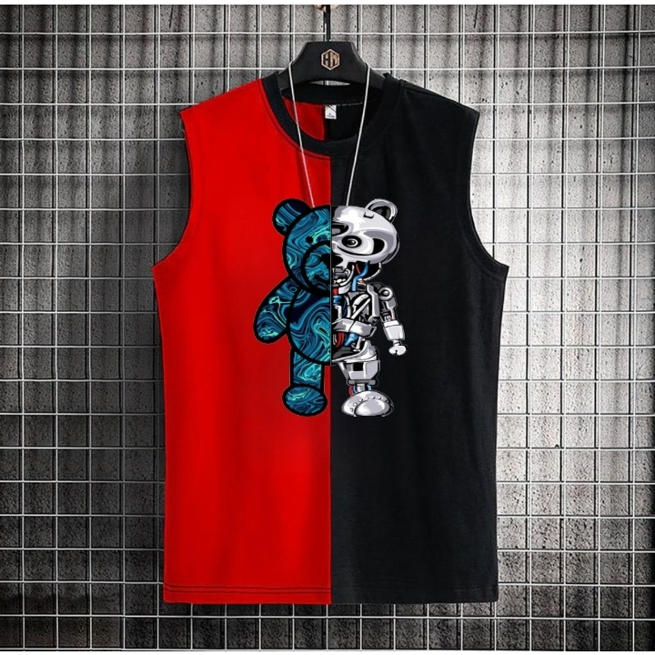 JOSJOLI_STORE/KAOS SINGLET TEDBOT/Atasan Pria Dewasa Lengan Panjang/LD 100CM PJ 68