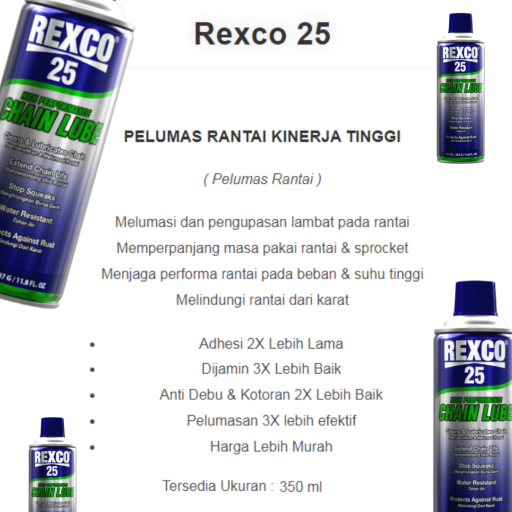 REXCO 25 350ml Pelumas Rantai  Chain Lube