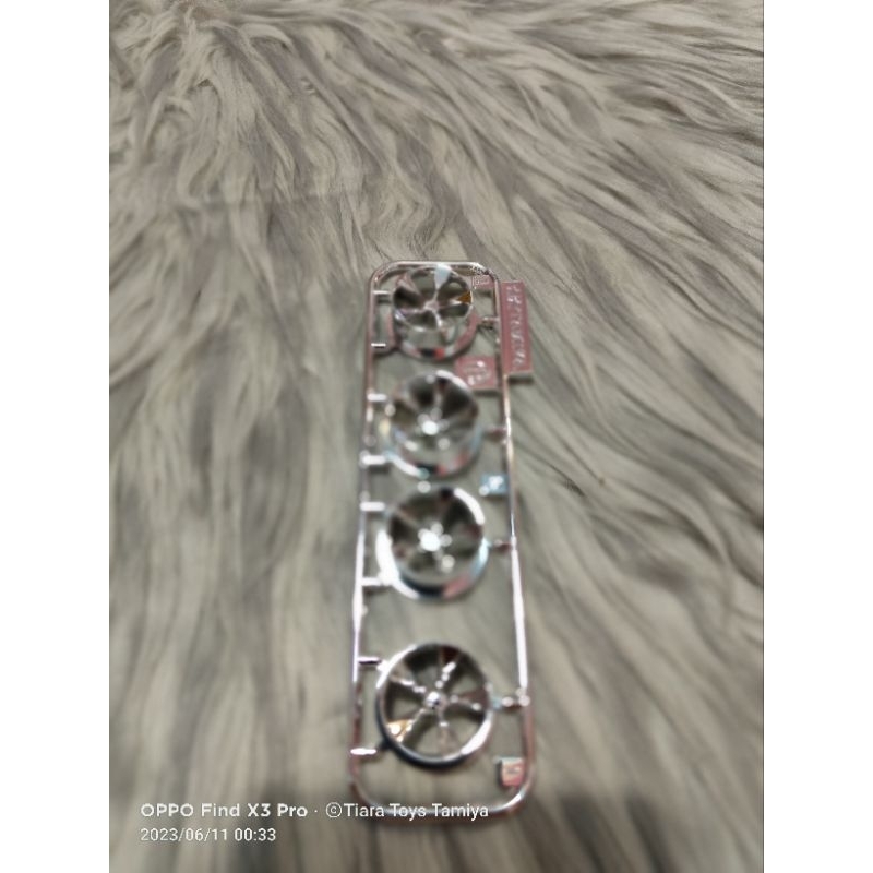 Tamiya Wheel Velg Medium 5 Spoke Silver Plated ( Copotan Dari Kit )