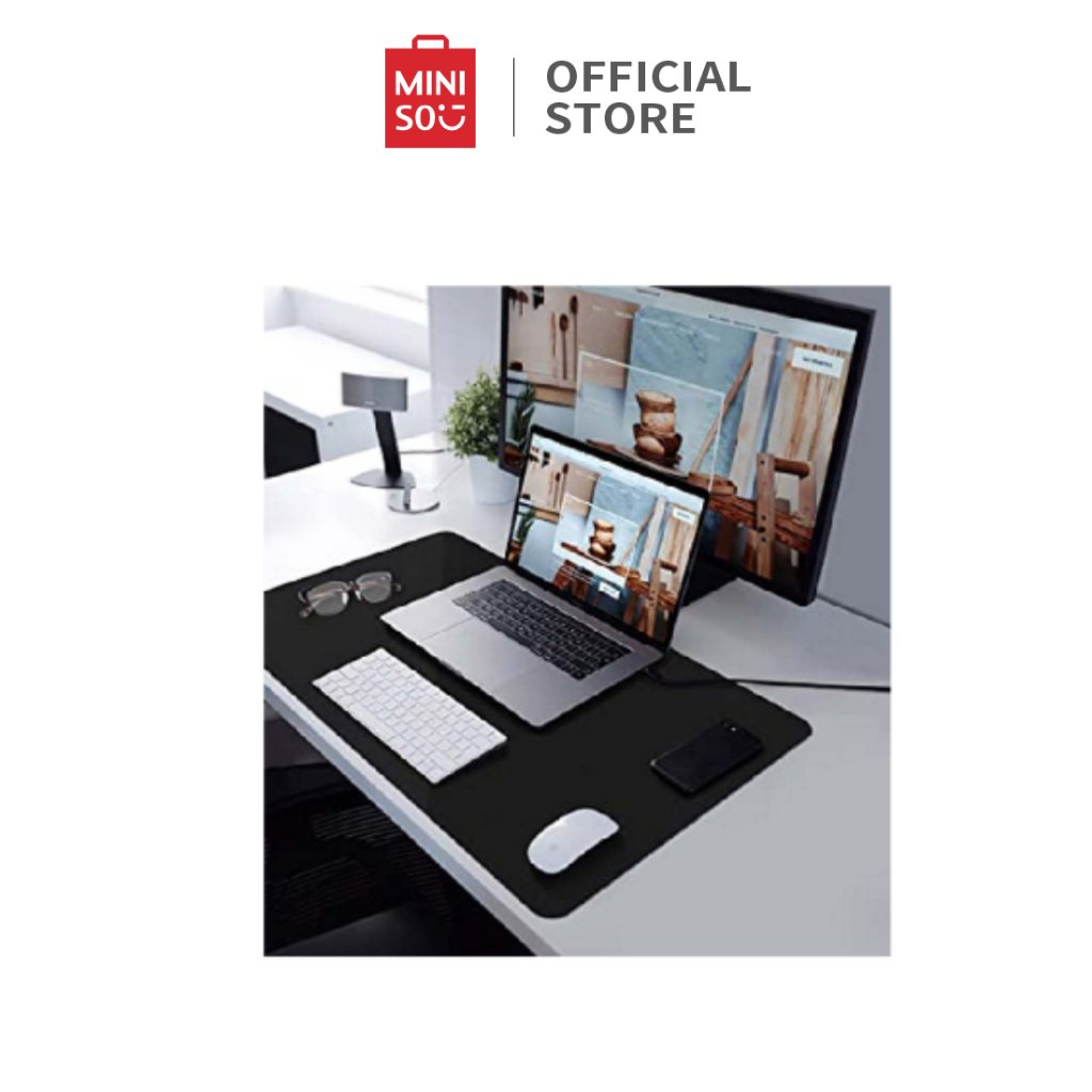 Miniso Mouse Pad Besar Warna Solid 31*12in Lembut Tahan Aus Alas Mouse Laptop untuk Kantor Rumah
