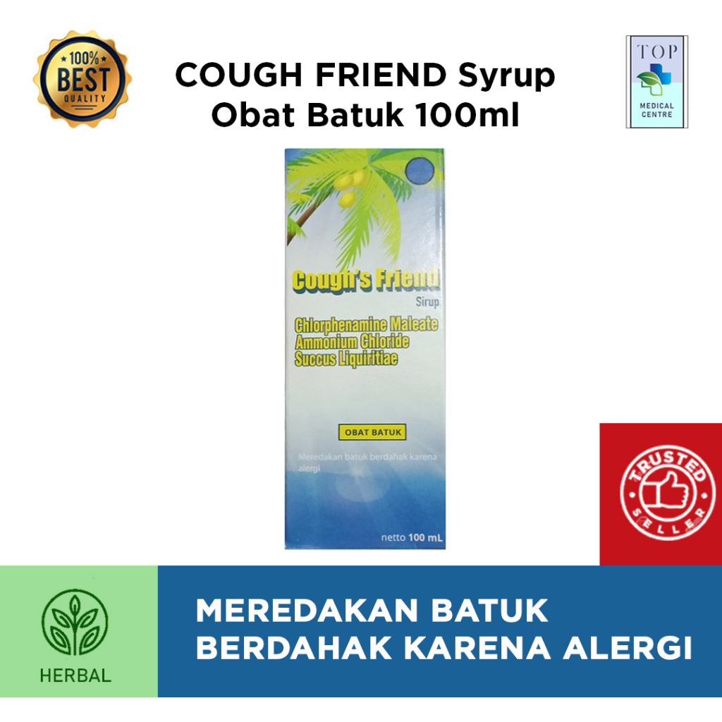 COUGH FRIEND Syrup Obat Batuk Dan Flu 100ml OBAT BATUK Cap Pohon Kelapa
