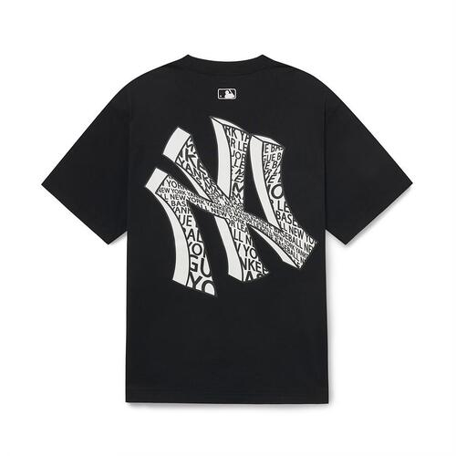 MLB NY Yankees Illusion Clipping Big NY Back Logo Tee Black Gold