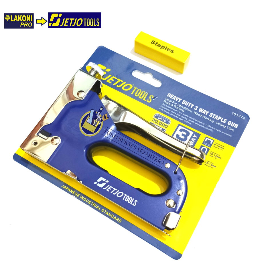 JETJO TOOLS Staples 6-14mm Staples Gun Tacker 3 In 1 / Staple Jok Tembak Hekter 3 Way /Sataple Gun Heavy Duty 6-14mm LAKONI PRO