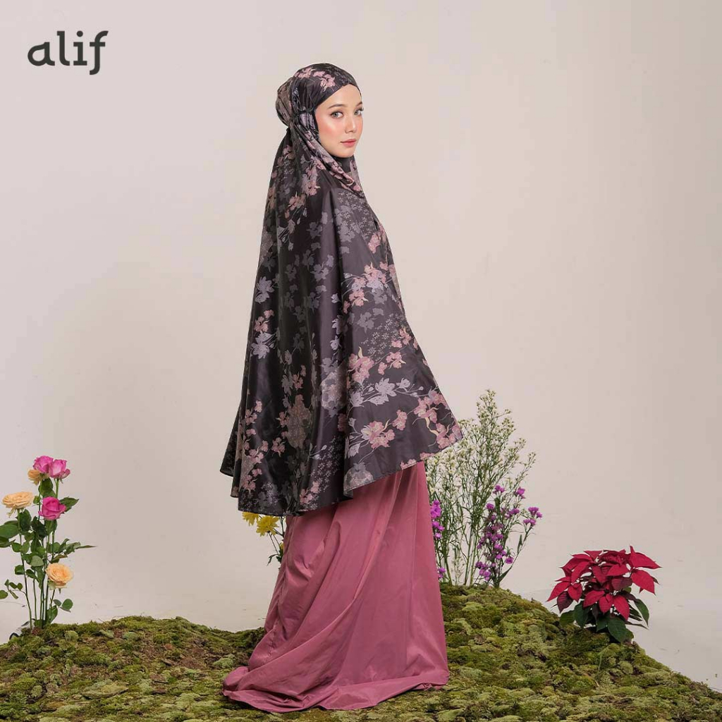 ALIF MUKENA MINI MOTIF PARASUT PREMIUM KOREA TRAVEL - DAISY IN CHATEAU ROSE ( MKN-212 )