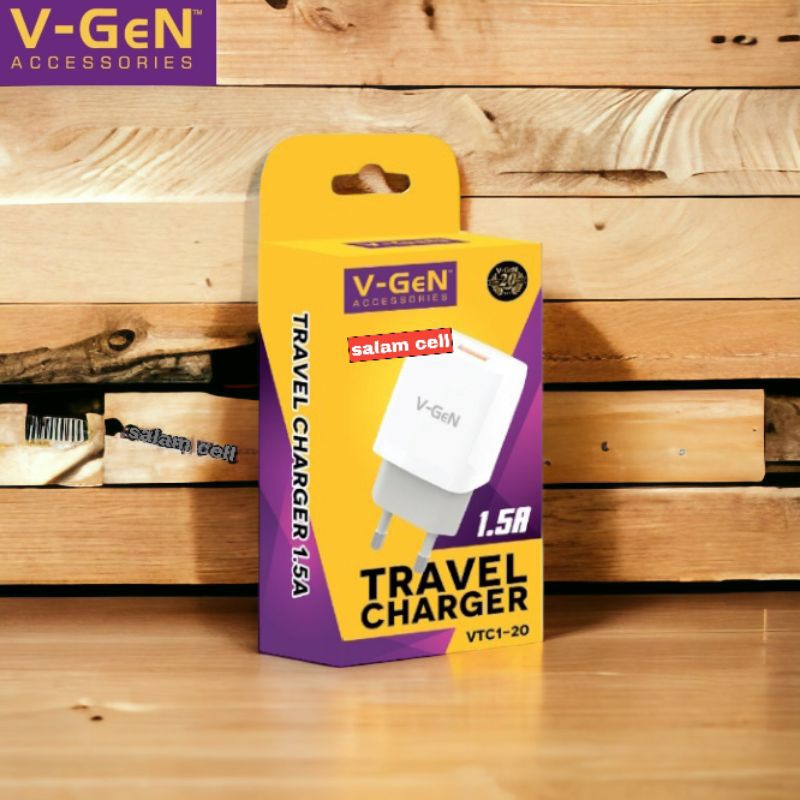 Charger V-GeN Vtc1-20 Cocok Untuk Semua Type Hp Original Vgen Garansi Resmi