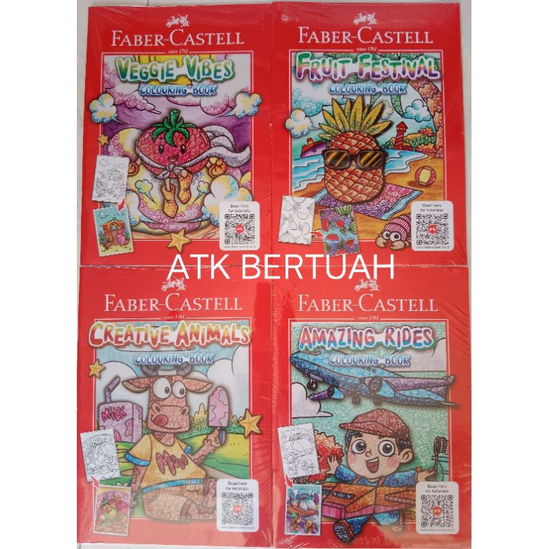 

FABER CASTELL COLOURING BOOK BUKU GAMBAR MEWARNAI HEWAN BUAH SAYUR TRANSPORTASI