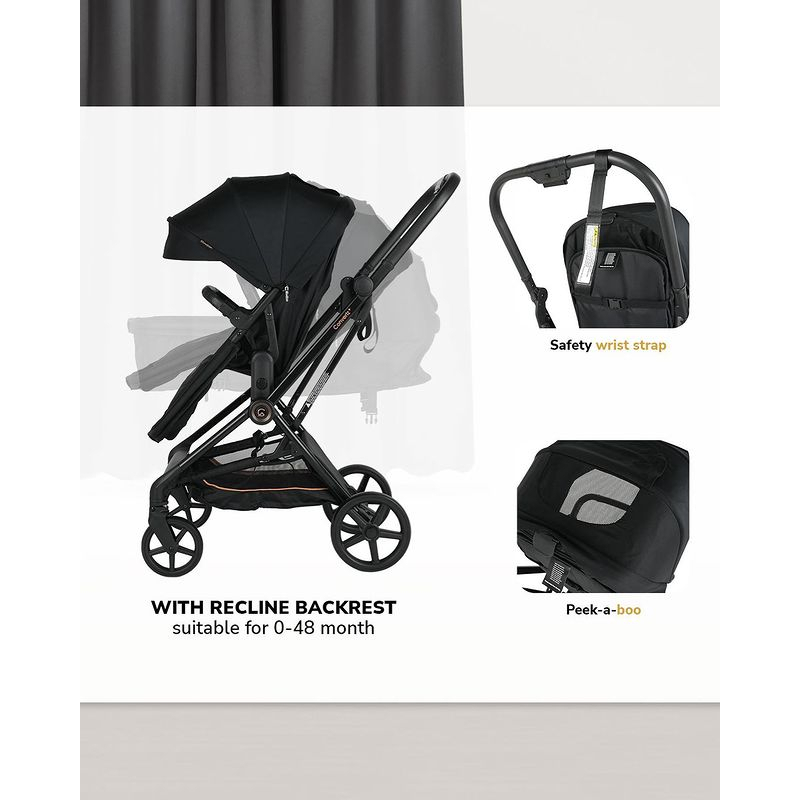 Cocolatte Stroller Convertz+ Reversible Compact Cot &amp; Seat CH 13118 / Kereta Sorong Bayi