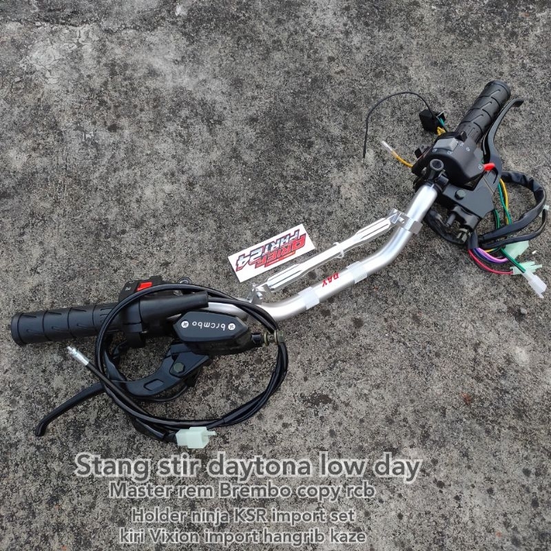 paket stang stir day copy daytona set holder kanan ksr holder kiri Vixion old master rem copy rcb