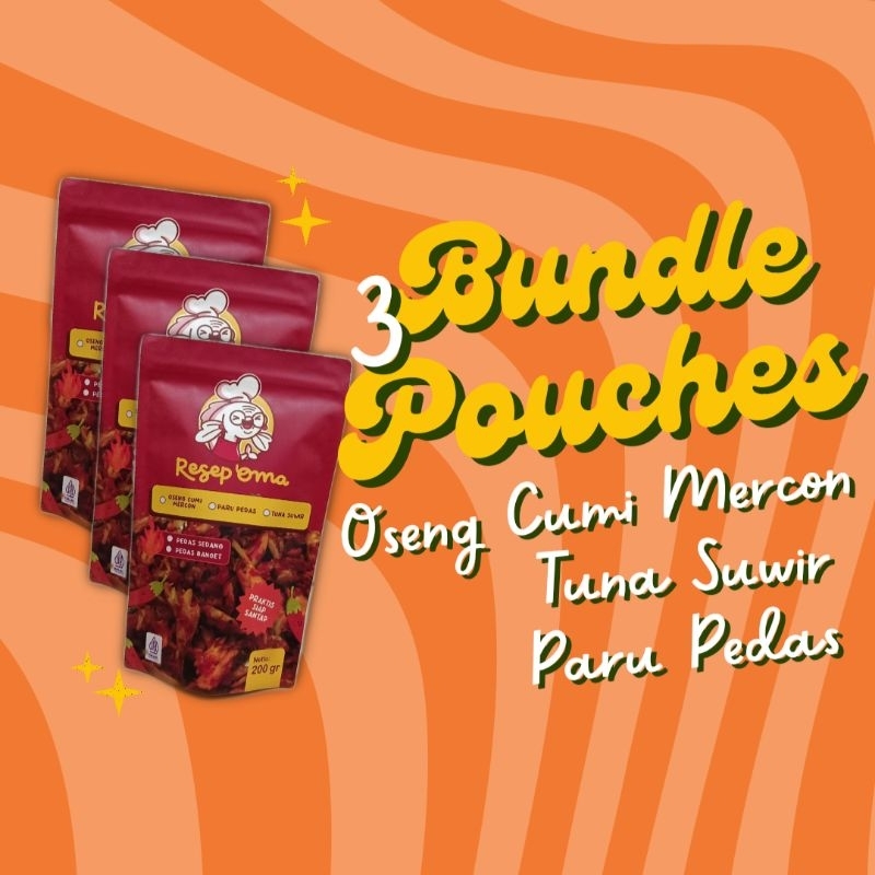 

Paket Bundle dapat 3 pack (oseng cumi,tuna suwir, paru pedas) Resep Oma