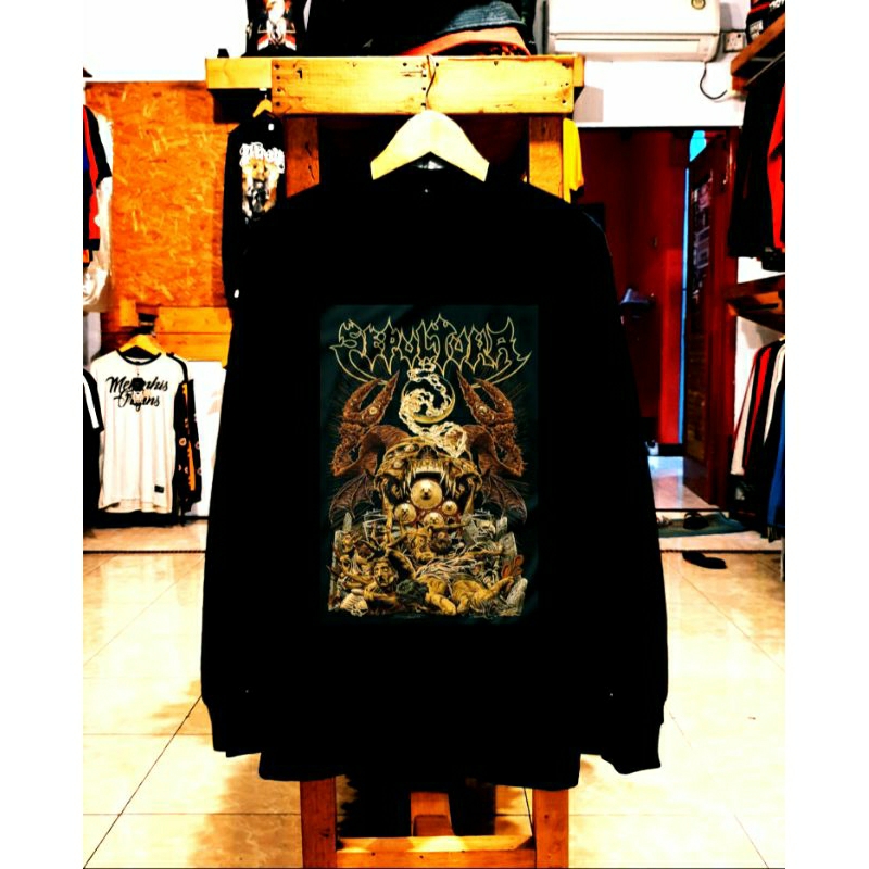 KAOS PANJANG  SEPULTURA BAND METAL ORIGINAL DISTRO - KAOS PANJANG PRIA BAND METAL DISTRO ORIGINAL TE