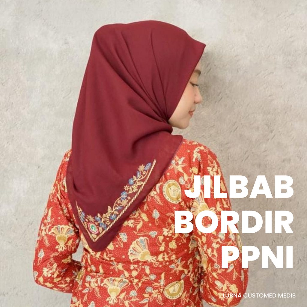 JILBAB BORDIR PPNI PERAWAT WANITA / JILBAB SERAGAM PPNI PERAWAT WANITA/ JILBAB PREMIUM PPNI PERAWAT 