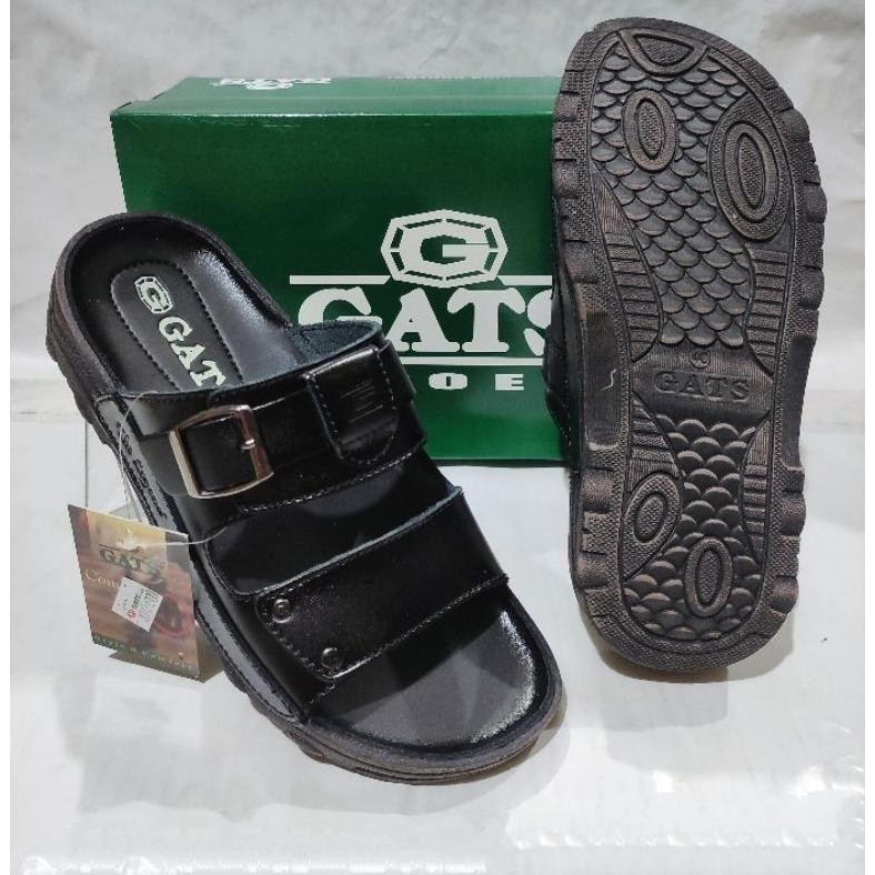 Sandal casual pria Gats ZN 772 Black.Sandal kulit original gats