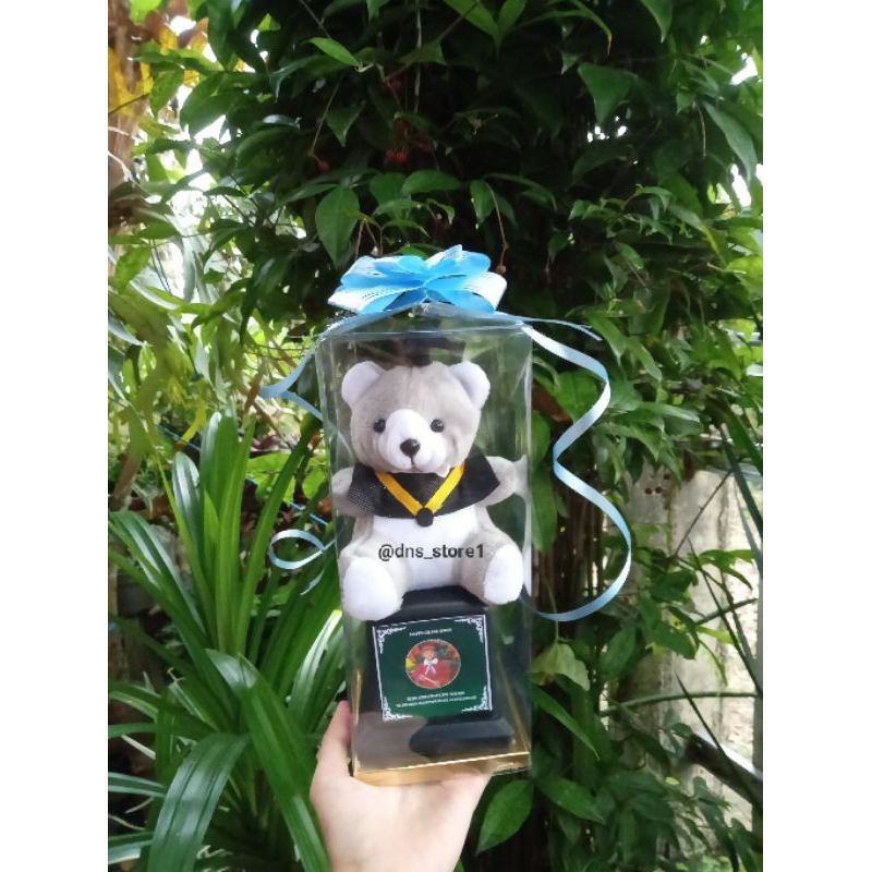(Beli 50 gratis 1)Boneka Wisuda / Piala Wisuda (Bisa Request foto dan logo sekolah)