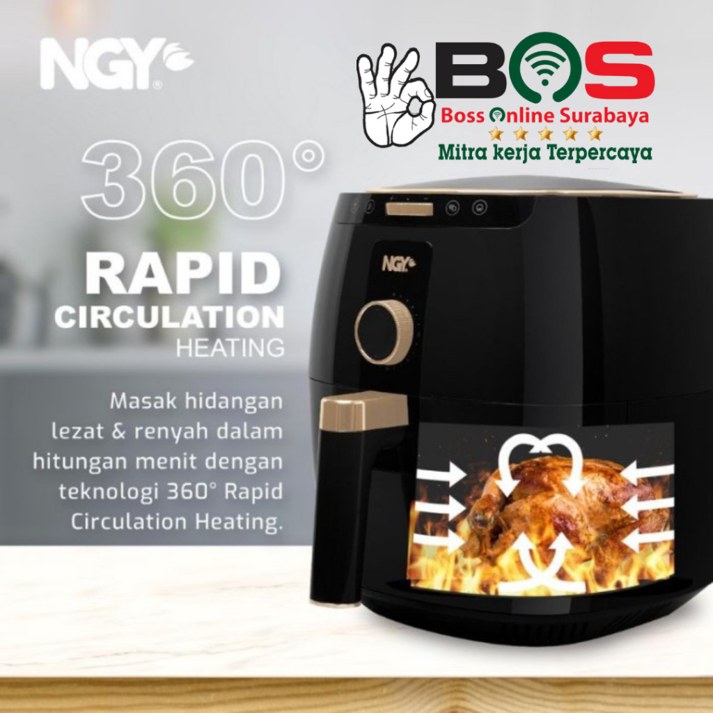 Air Fryer Jumbo Nagoya NGY-1865 AF 6,5 L Penggorengan Tanpa Minyak