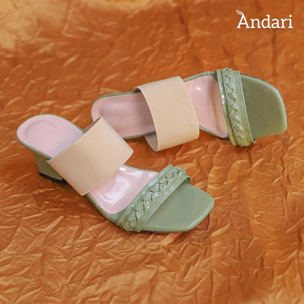 CACTUS Sepatu Sandal Heels Wedges Wanita Hak Tahu Original by Andari