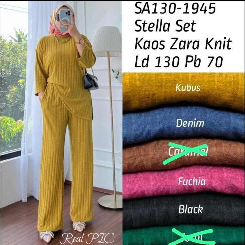 (BISA COD)ONE SET KAOS ZARA KNIT IMPORT// ONE SET KNIT OVERSIZE