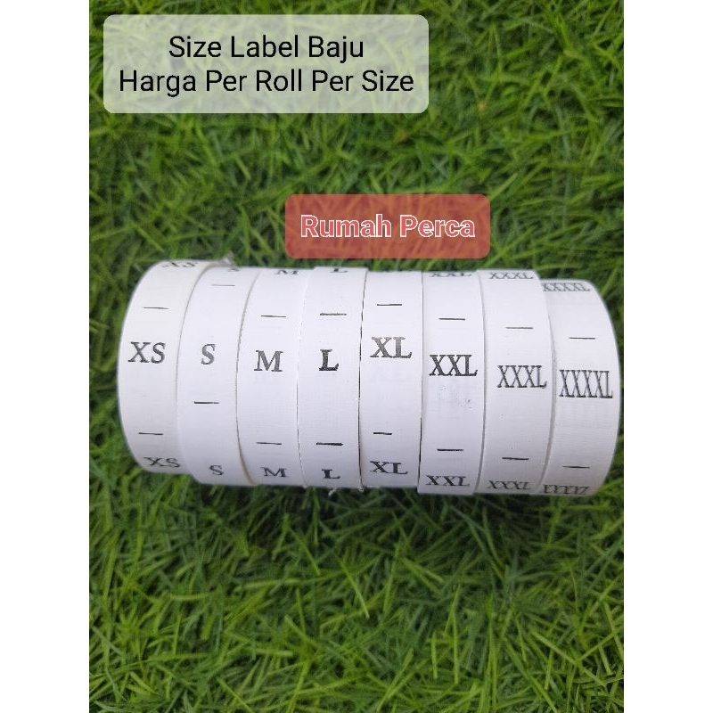 

LABEL BAJU / SIZE SABLON