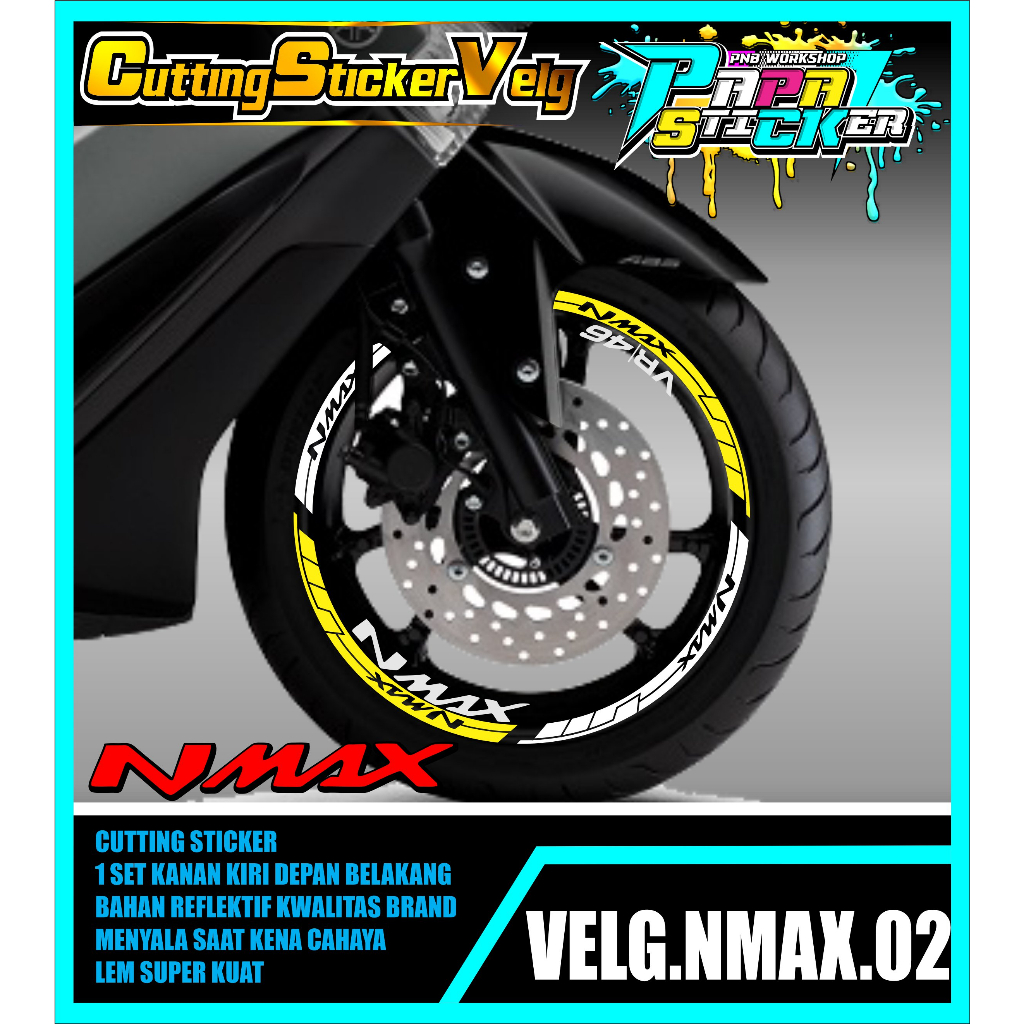 STIKER VELG NMAX CUTTING STICKER VELG CUTTING VARIASI NMAX  LIS BAN/VELG 02