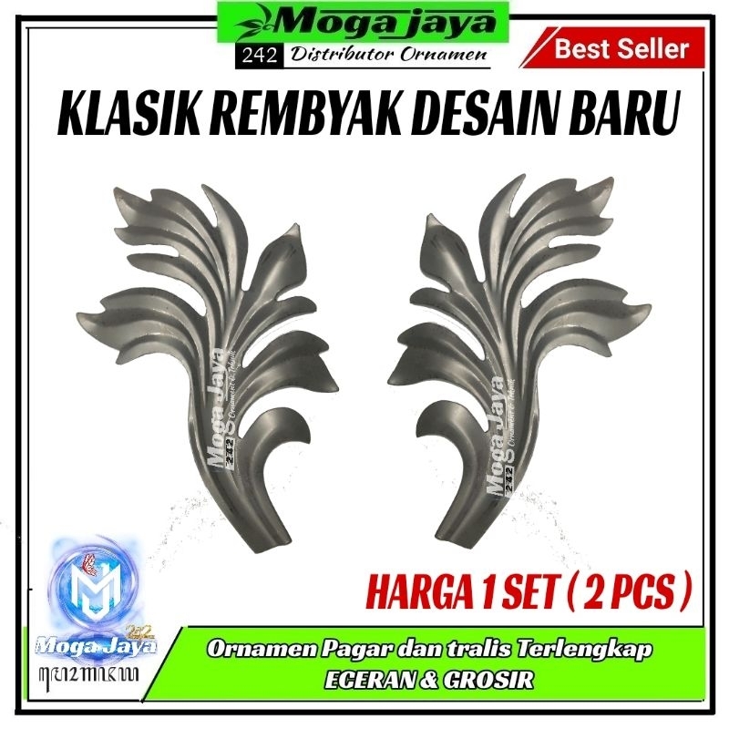 ornamen hiasan pintu pagar tralis klasik besi tempa plat