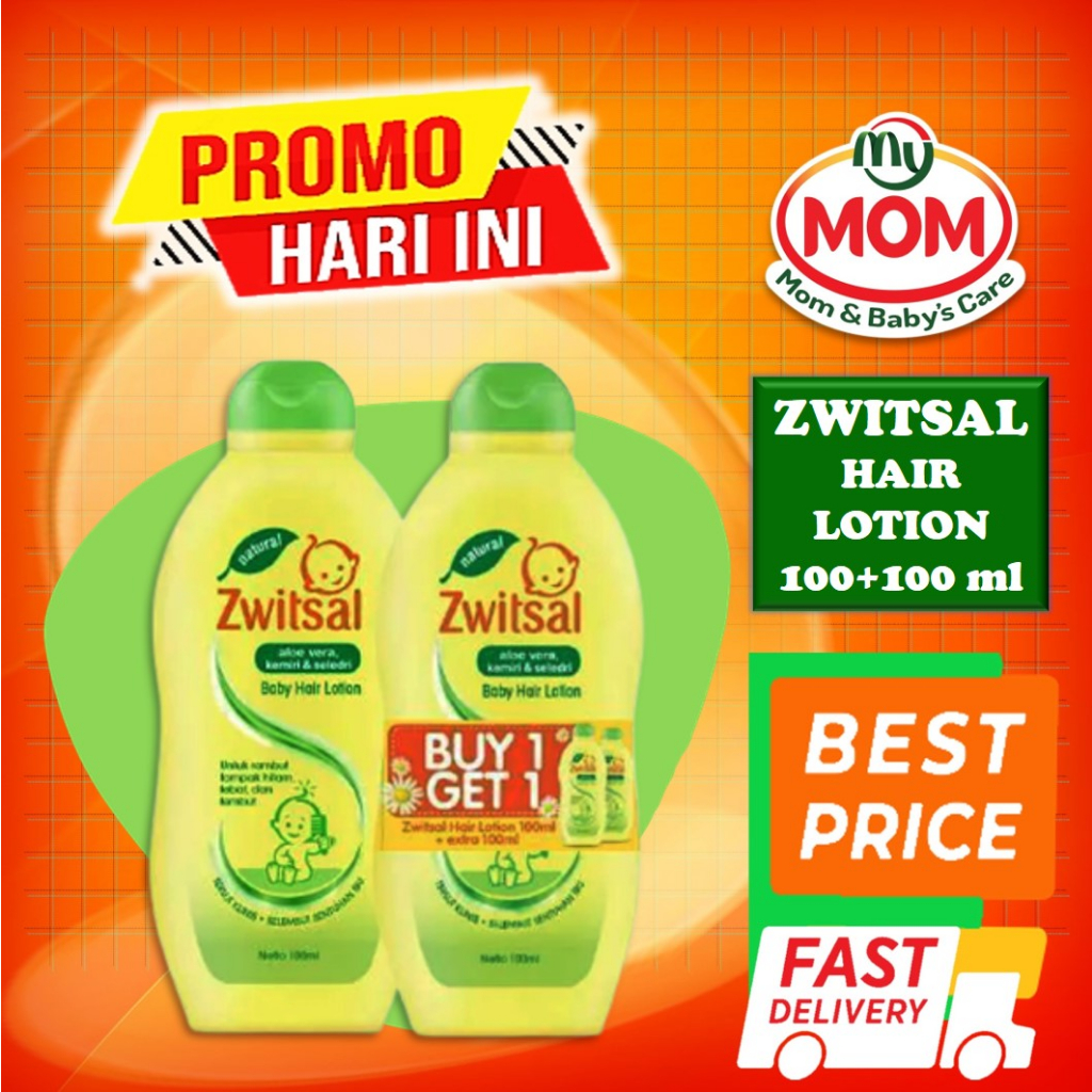 [BPOM] Zwitsal Baby Hair Lotion 100ml + 100ml / Natural Aloevera AVKS / Minyak Rambut / MY MOM