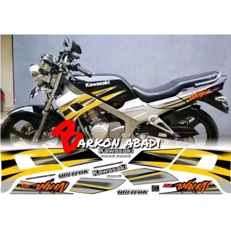 stiker Striping NINJA R kiss 2004 (hitam kuning) berkualitas