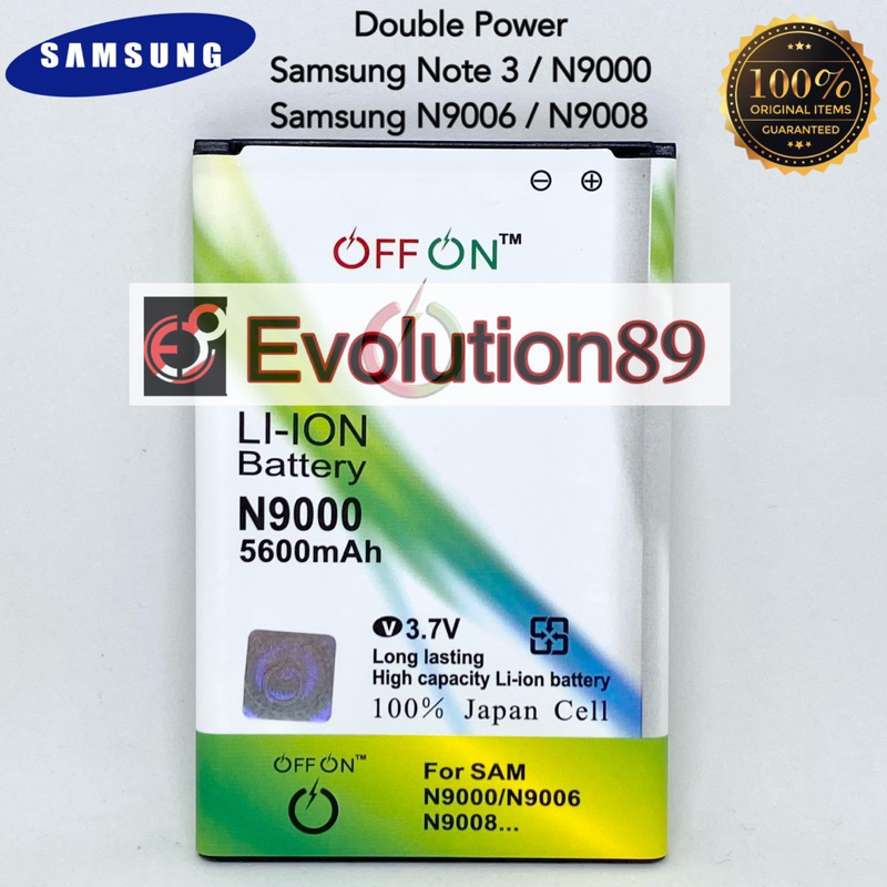 BATERAI SAMSUNG NOTE 3 / N9000 Double power Batre samsung Note 3 / Offon Note3 SUPPORT NFC ORIGINAL