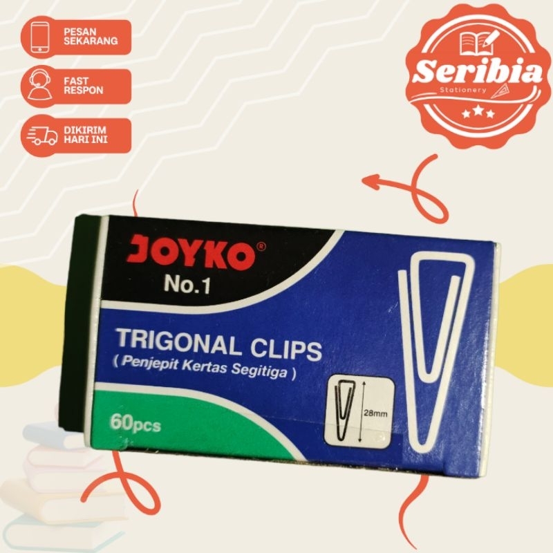 

TRIGONAL CLIP KERTAS JOYKO / CLIP KERTAS / CLIP KAWAT / CLIP SEGITIGA / PENJEPIT KERTAS