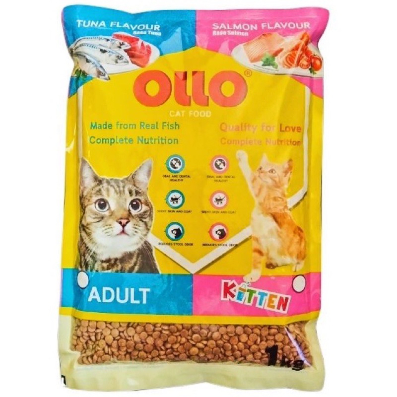 Makanan Kucing - Ollo 1 Kg Rasa Salmon Bisa Untuk Semua Usia ( Exp 2024 )