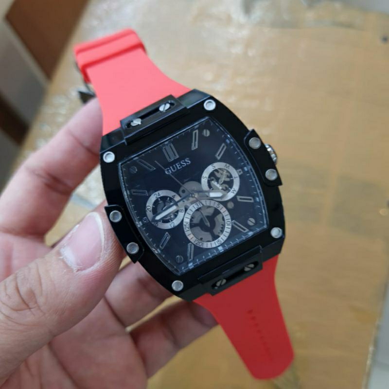 Jam tangan Pria GUESS Phoenix GW0203G4 Rubber Japan Quartz fullset