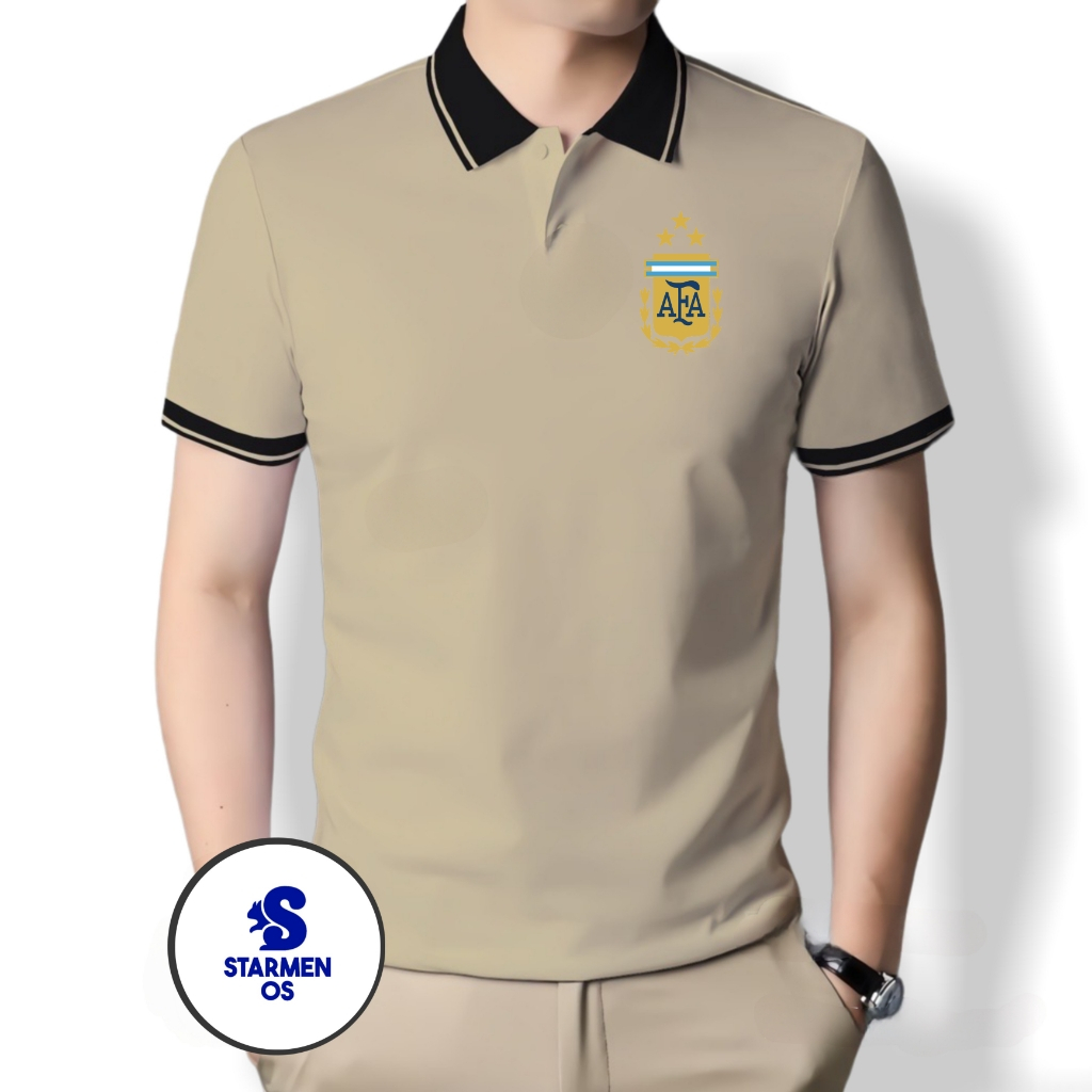 Kaos Wangki Polo Atasan Tshirt Pria Kerah Wangki Big List LOGO ARGENTINA 3 STAR