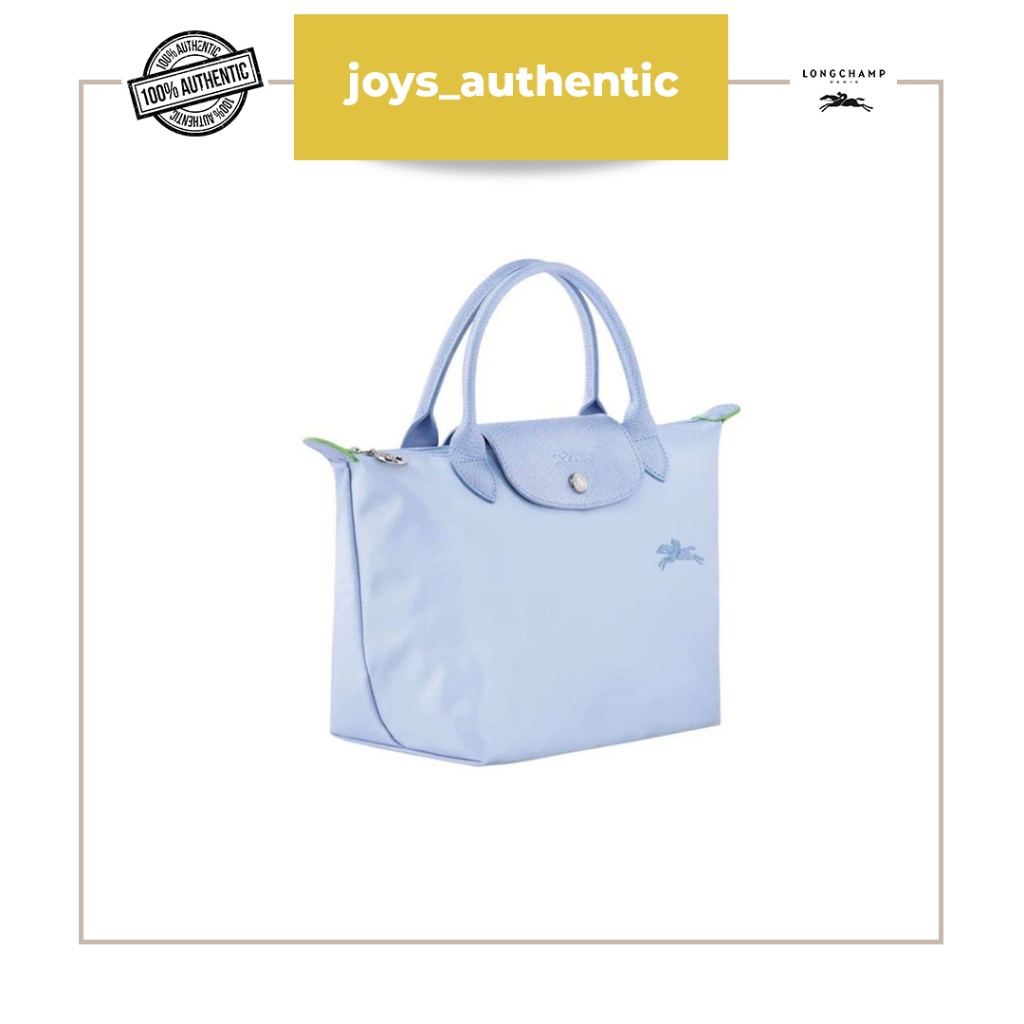 Tas Wanita Longchamp Club Green SSH Small Short Handle Biru Ciel Woman Bag Authentic Original