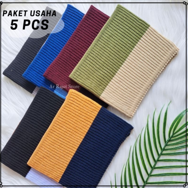 [PAKET HEMAT ISI 5 PCS] Ciput Rajut Premium 2 Warna/ Inner Bandana Daleman Kerudung Anti Melar