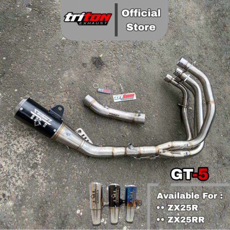 TRITON EXHAUST Knalpot Racing Ninja Zx25r 4 Silinder / Knalpot Ninja Zx25rr 2023 / Original   Tipe G